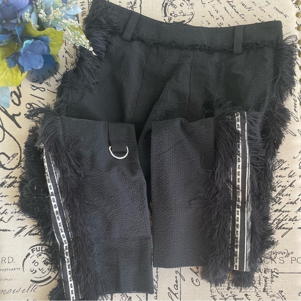 Paco Rabanne S/S 2016 Searsucker Striped Fringe Trim Straight Leg Pants, EU 40 - Picture 7 of 13